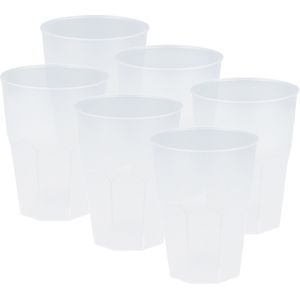 Santex drinkglazen frosted - transparant - 36x - 420 ml - onbreekbaar kunststof - Cocktailglazen