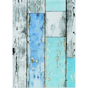 2x rollen decoratie plakfolie houten planken look blauw/grijs 45 cm x 2 meter zelfklevend