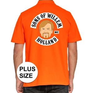 Grote maten Koningsdag polo t-shirt oranje Sons of Willem Holland MC voor heren