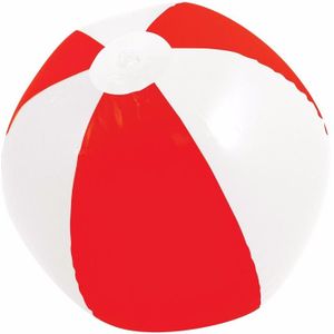 Mega rood/witte strandbal 150 cm opblaasbaar