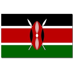 2x stuks gevelvlag/vlaggenmast vlag Kenia 90 x 150 cm