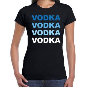 Wodka fun shirt zwart met blauwe bedrukking voor dames