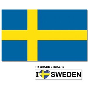 Zweden vlag + 2 gratis stickers