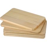 15x Houten ontbijtplankjes/snijplankjes set 21,5 x 13,5 cm - 21,5 x 13,5 x 1 cm - Snijplanken