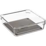 Bestekbak/keuken organizer 1-vaks Tidy Smart grijs transparant kunststof 16 x 16 x 4,5 cm