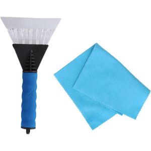 Autoramen IJskrabber soft grip blauw 25 cm met anti-condens doek