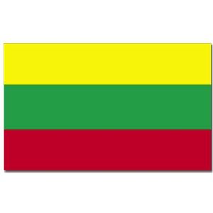 Set van 2x stuks gevelvlag/vlaggenmast vlag Litouwen 90 x 150 cm