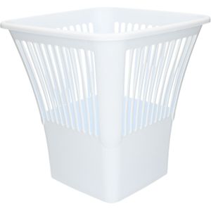 Plasticforte Afvalbak/vuilnisbak/kantoor prullenbak - plastic - wit - 30 cm