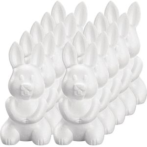 10x Styrofoam konijntje/haasje 24 cm decoratie/versiering