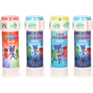 6x Disney PJ Masks bellenblaas flesjes met bal spelletje in dop 60 ml voor kinderen