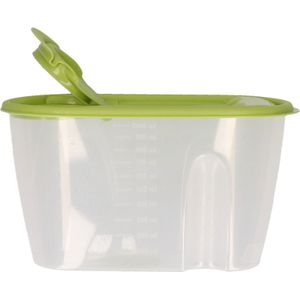 Voedselcontainer strooibus - groen - 1 liter - kunststof - 20 x 9,5 x 11 cm