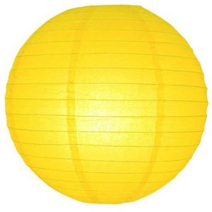 Gele lampion rond 25 cm