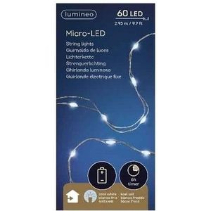 Micro LED binnenverlichting op batterij helder wit 60 lampjes