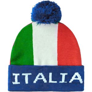 Funny Fashion Verkleed muts - Supporters Italie - voor volwassenen - in vlag kleuren - polyester