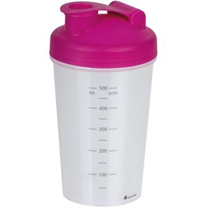 Juypal Shakebeker/shaker/bidon - 600 ml - roze - kunststof