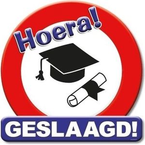 Hoera geslaagd feest decoratie bord