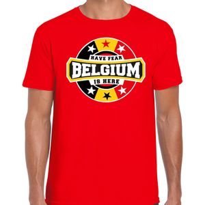 Have fear Belgium / Belgie is here supporter shirt / kleding rood voor heren