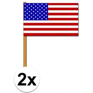Amerika zwaaivlaggetjes 2 stuks