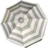 Parasol - zilver/wit - gestreept - D160 cm - UV-bescherming - incl. draagtas
