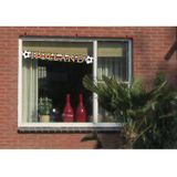 2x Holland voetbal slinger/ bannier karton 115x12 cm - Oranje versiering raam