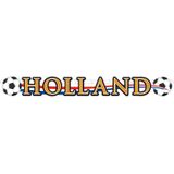 2x Holland voetbal slinger/ bannier karton 115x12 cm - Oranje versiering raam