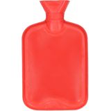 DID Warmwaterkruik - met rubberen hoes - rood - 2L - kruiken voor warme voeten/lichaam