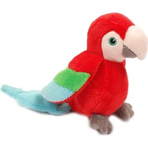 Pia Toys Knuffeldier Papegaai - pluche stof - premium kwaliteit knuffels - rood - 12 cm
