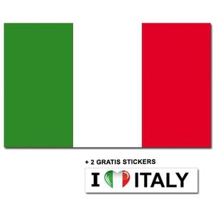 Italie vlag + 2 gratis stickers