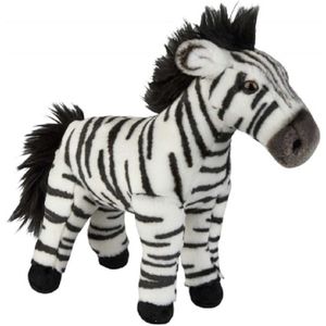 Pluche Zwart/Witte Zebra Knuffel 28 cm - Zebra Afrikaanse Safaridieren Knuffels