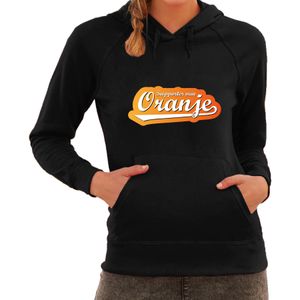 Zwarte fan hoodie / sweater met capuchon Holland supporter van oranje EK/ WK voor dames