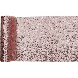 Santex Tafelloper op rol - polyester - rose goud pailletten - 19 x 190 cm