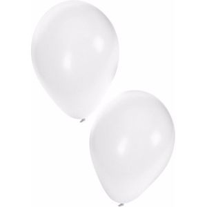 Zakje met 50 witte feest ballonnen