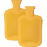 Warmwaterkruik - 2 stuks - 2 liter - van rubber - geel