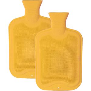 Warmwaterkruik - 2 stuks - 2 liter - van rubber - geel