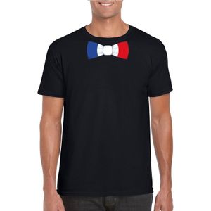 Shirt met Frankrijk strikje zwart heren