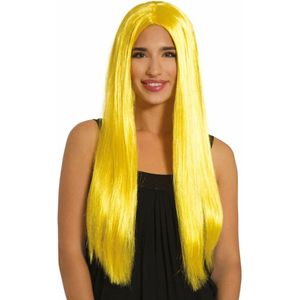 Fiestas Guirca Verkleed pruik lang haar - geel - voor dames - one size