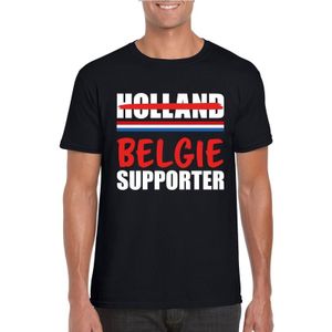 Holland supporter die overloopt naar Belgie shirt zwart heren