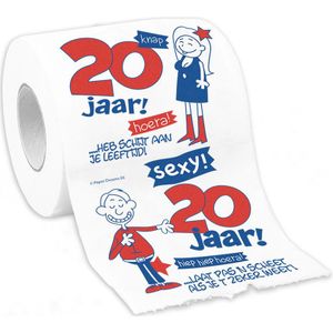 Toiletrol/wc-papier rol 20 jaar cadeau feestversiering/decoratie