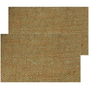 Chaks Jute tafelloper - 2x - 28 x 500 cm - beige - extra breed gaas