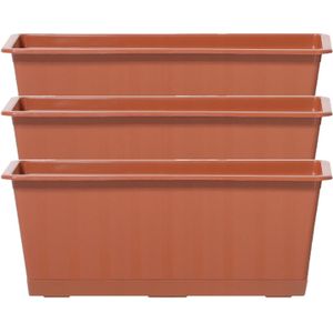 4x Terracotta kunststof Agro plantenbakken/bloembakken 40 cm