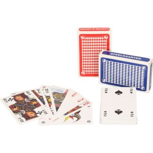 Set van 4x Clown Games Speelkaarten Rood en Blauw - Kaartspellen - Pesten/Pokeren