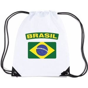 Nylon sporttas Braziliaanse vlag wit