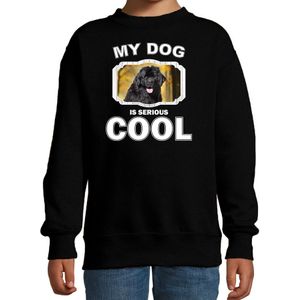 Honden liefhebber trui / sweater Newfoundlander  my dog is serious cool zwart voor kinderen