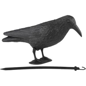 Vogelverschrikker/ duivenverjager raaf/zwarte kraai 38 cm
