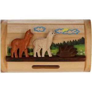 Alpaca/lama spullen verzamelaar houten box