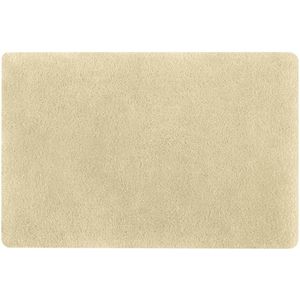 Spirella badkamer vloer kleedje/badmat tapijt - hoogpolig en luxe uitvoering - beige - 50 x 80 cm - Microfiber