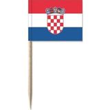 150x Cocktailprikkers KroatiÃ« 8 cm vlaggetje landen decoratie