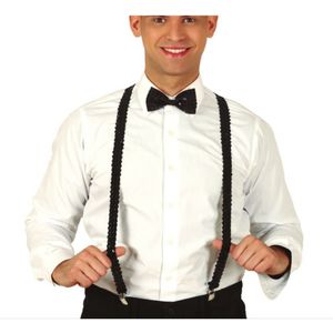 Boland party Carnaval verkleed bretels - pailletten zwart - heren/dames - verkleedkleding
