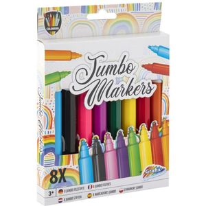 8x Jumbo stiften/markers in diverse kleuren