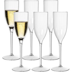 Duni Champagneglas - 6x - onbreekbaar kunststof - 130 ml